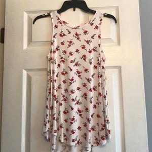 White Floral Tank Top